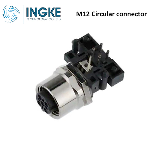 T4145435051-001 M12 Circular Connector Plug 5 Position Female Sockets Panel Mount IP67 B-Code Waterproof IP67 Right Angle