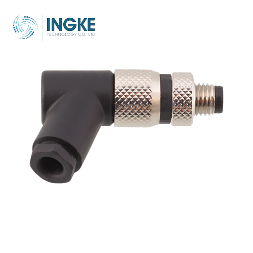 1407585 4 Position Circular Connector Plug Male Pins Screw Free Hanging (In-Line) Angled