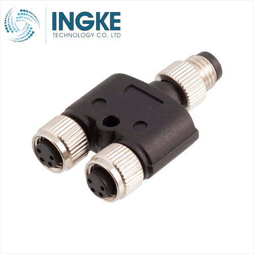 1696183 Circular Connector Distributor Y-Shaped 4/3 (2) Male Pins/Female Sockets (2) Free Hanging (In-Line)
