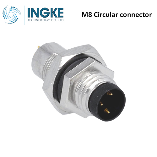 8-03PMMS-SH7001 M8 Circular Connector Receptacle 3 Position Male Pins Panel Mount Waterproof IP67