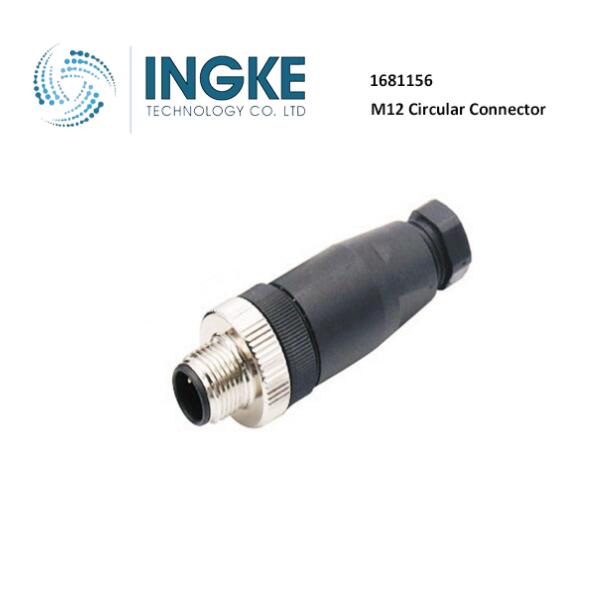 1681156 M12 Circular Connector 3 Position Plug Male Pins Solder Cup Waterproof