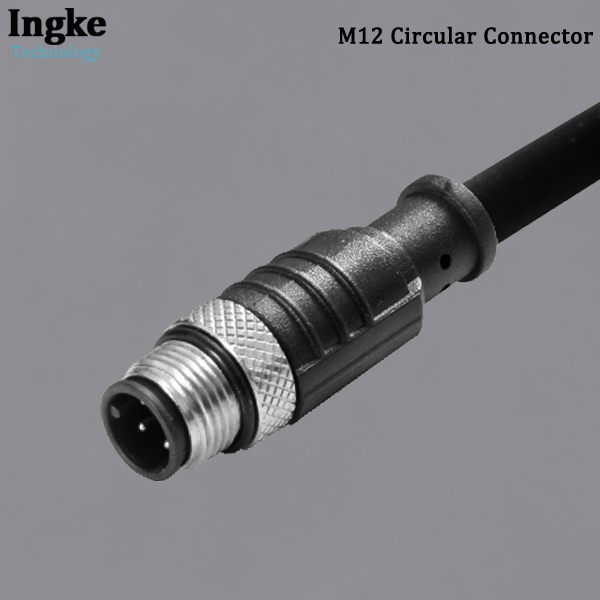 YKM12-OTS010xA M12 Circular Connector IP67 Waterproof Cable Assembly Sensor Plug