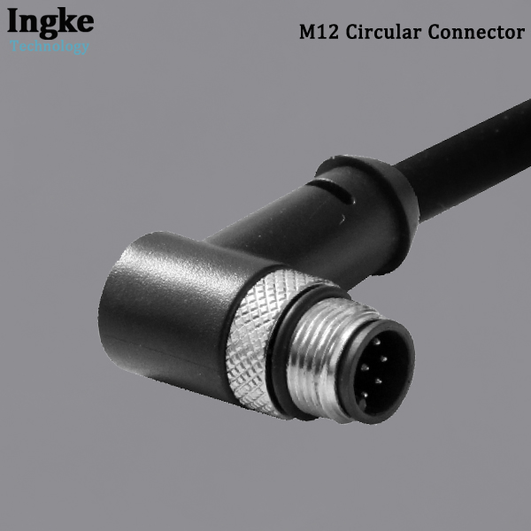 YKM12-OTB110xA M12 Circular Connector IP67 Waterproof Right Angle Cable Assembly Sensor Plug