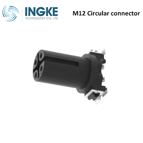 454003 M12 Circular connector Insert 4 Position Female Sockets A-Code Waterproof Solder Eyelet
