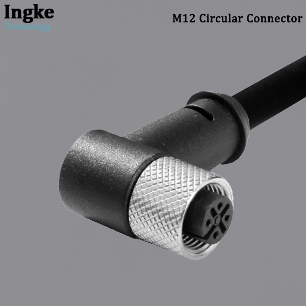 YKM12-OTB120xA M12 Circular Connector IP67 Waterproof Right Angle Cable Assembly Sensor Socket