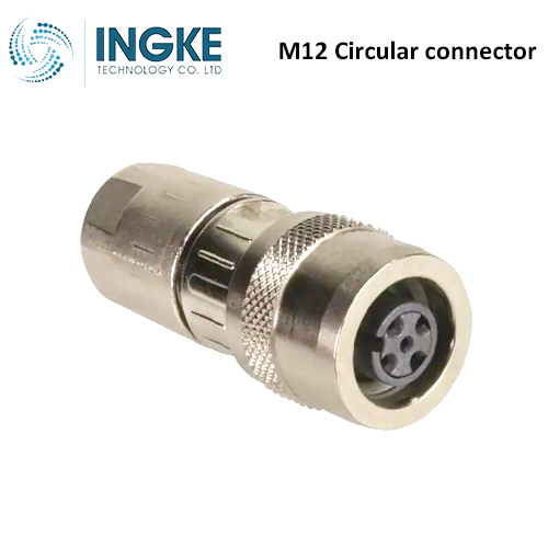 21033822401 M12 Circular Connector Plug 4 Position Female Sockets IDC D-Code