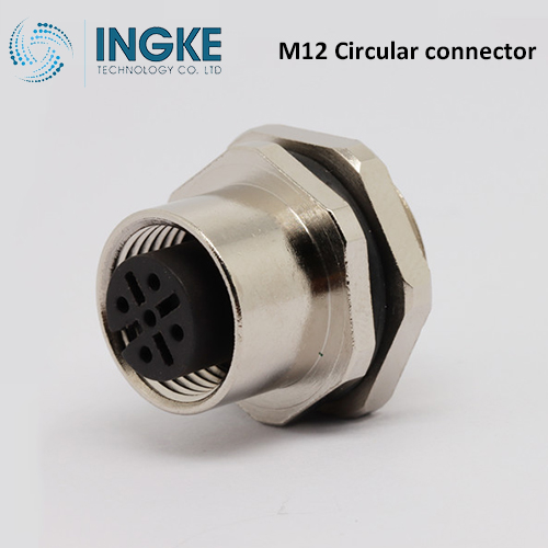 T4133512031-000 M12 Circular Connector Plug 3 Position Female Sockets Panel Mount IP67 D-Code Waterproof