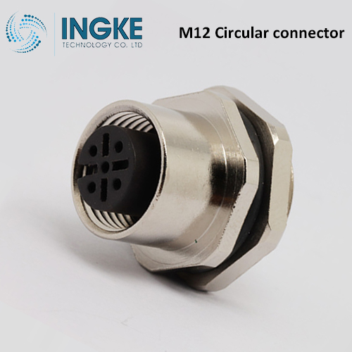 T4133412031-000 M12 Circular Connector Plug 3 Position Female Sockets Panel Mount IP67 B-Code Waterproof