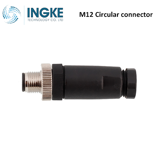 T4111401021-000 M12 Circular Connector Receptacle 2 Position Male Pins Screw Waterproof IP67 B-Code