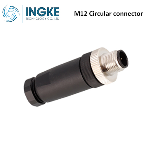 T4111001032-000 M12 Circular Connector Receptacle 3 Position Male Pins Screw Waterproof IP67 A-Code
