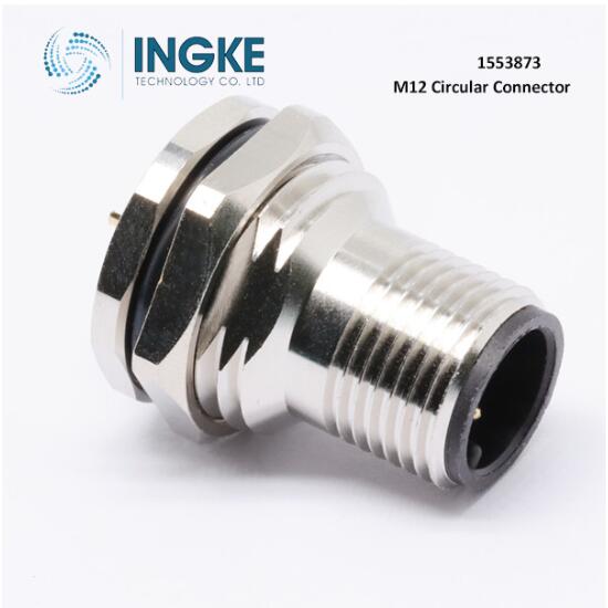 1553873 M12 8 Position Circular Connector Plug Male Pins Solder
