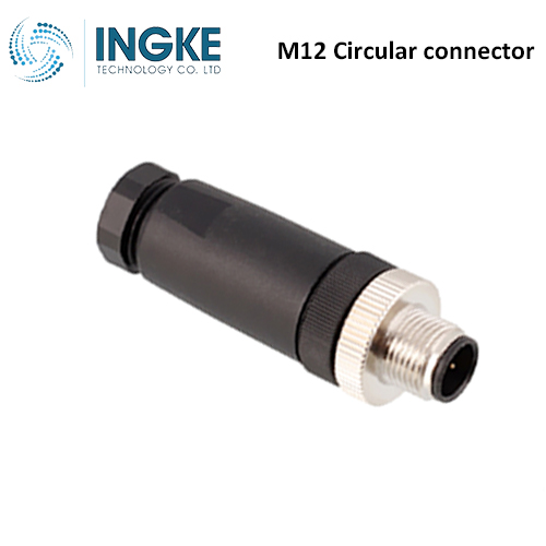 T4111501032-000 M12 Circular Connector Receptacle 3 Position Male Pins Screw Waterproof IP67 D-Code