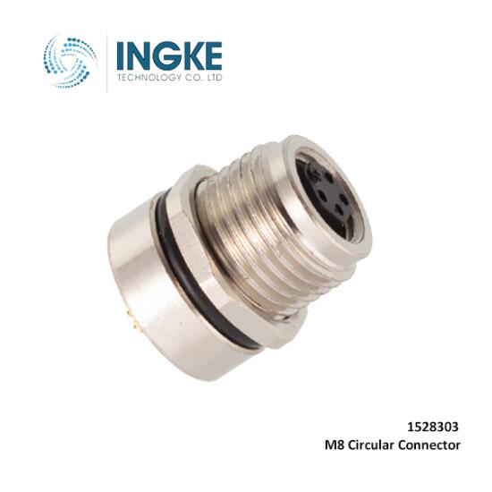 1528303 M8 Circular Connector 4 Position Receptacle Female Sockets Solder