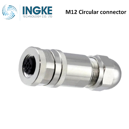 T4110411022-000 M12 Circular Connector Plug 2 Position Female Sockets Screw IP67 Waterproof B-Code