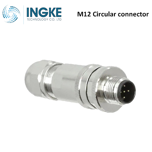 T4111412022-000 M12 Circular Connector Receptacle 2 Position Male Pins Screw Waterproof IP67 B-Code
