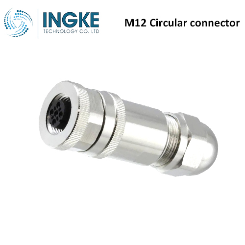 T4110411052-000 M12 Circular Connector Plug 5 Position Female Sockets Screw IP67 Waterproof B-Code