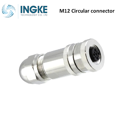 T4110412052-000 M12 Circular Connector Plug 5 Position Female Sockets Screw IP67 Waterproof B-Code