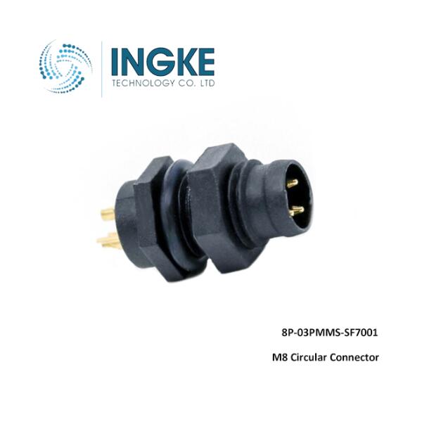 8P-03PMMS-SF7001 M8 Connector Male Threaded Unshielded