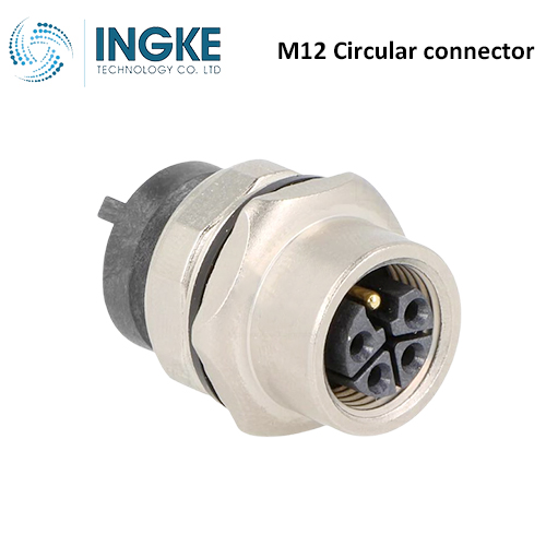 21033962531 M12 Circular Connector 5 (4 Power + FE) Position Plug Female Sockets and Male Pins Solder Waterproof L-Code