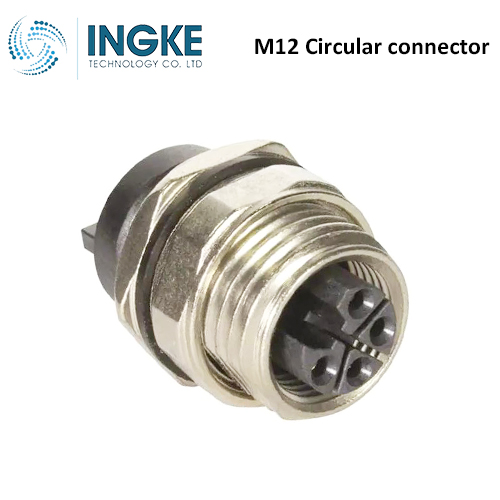 21033962533 M12 Circular Connector Receptacle 4 Position Female Sockets Panel Mount L-Code