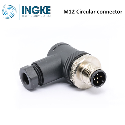 T4113002032-000 M12 Circular Connector Receptacle 3 Position Male Pins Screw Waterproof IP67 A-Code