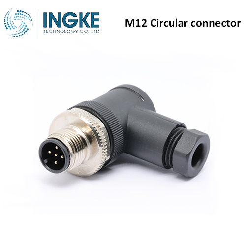 T4113402032-000 M12 Circular Connector Receptacle 3 Position Male Pins Screw Waterproof IP67 B-Code