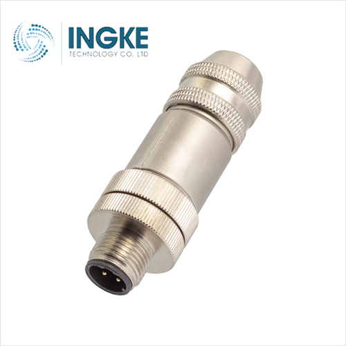 1506901 M8 3 Position Circular Connector Plug Male Pins Solder Cup