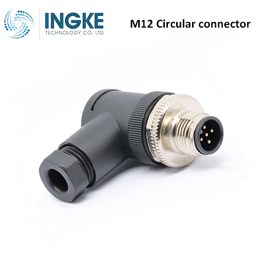 T4113502032-000 M12 Circular Connector Receptacle 3 Position Male Pins Screw Waterproof IP67 D-Code