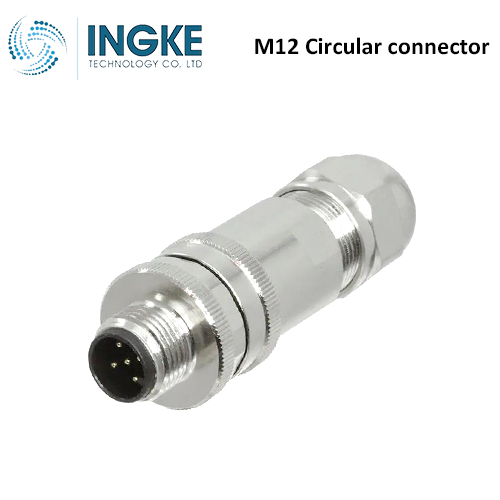 T4111412021-000 M12 Circular Connector Receptacle 2 Position Male Pins Screw Waterproof IP67 B-Code