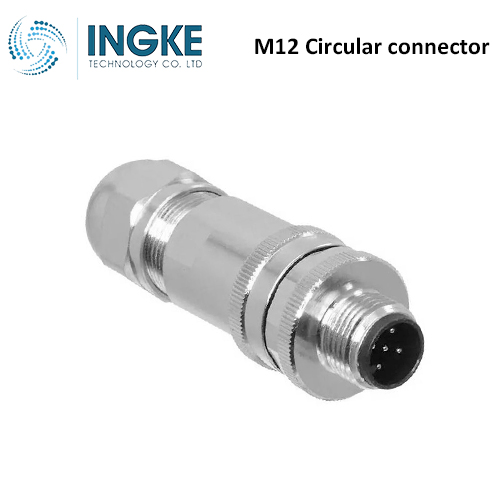 T4111511021-000 M12 Circular Connector Receptacle 2 Position Male Pins Screw Waterproof IP67 D-Code