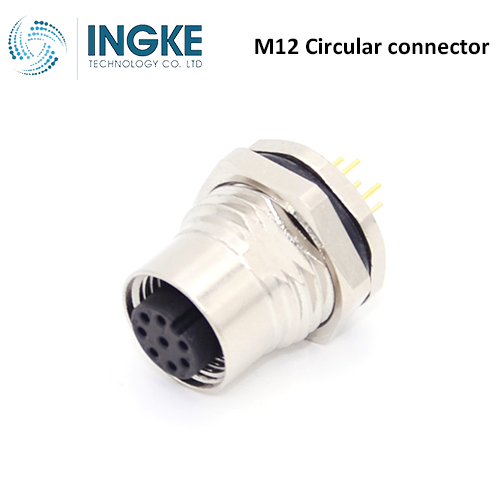 1838417-1 M12 Circular Connector Receptacle 3 Position Female Sockets Panel Mount IP67 Waterproof