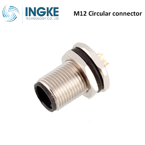 1838420-4 M12 Circular Connector Plug 8 Position Male Pins Panel Mount IP67 Waterproof