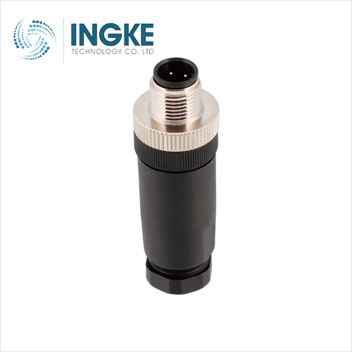 1507052 4 Position Circular Connector Plug Male Pins Screw IP67 - Dust Tight Waterproof
