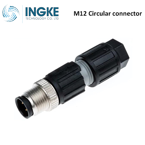 1641691 M12 Circular Connector Plug 4 Position Male Pins IDC Waterproof A-Code