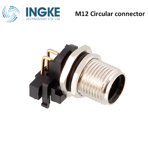 1527867 M12 Circular Connector Plug 5 Position Male Pins Panel Mount IP67 Waterproof B-Code