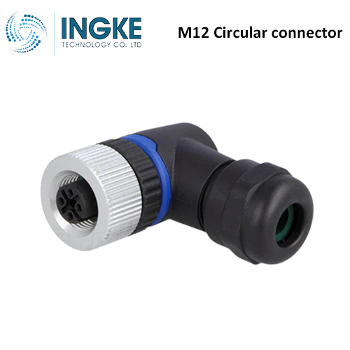 PXPPAM12RAF08ASTPG9 M12 Circular Connector Plug 8 Position Female Sockets Screw Right Angle IP67 Waterproof A-Code