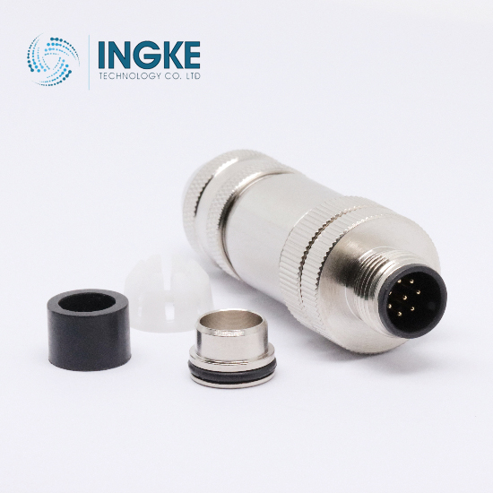 1401096 5 Position Circular Connector Plug Male Pins Screw Field Attachable-Installable
