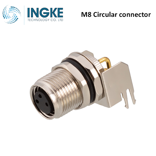 1456158 M8 Circular Connector Receptacle 4 Position Female Sockets Solder IP67 Waterproof A-Code