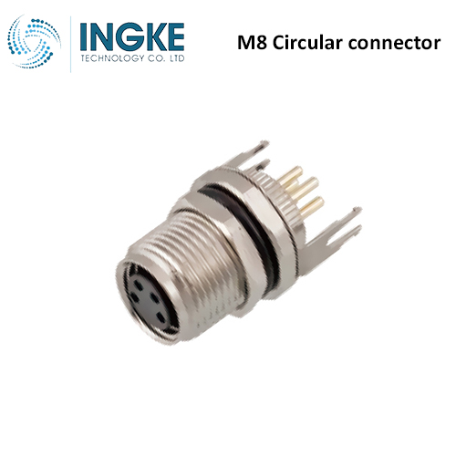 1456116 M8 Circular Connector Receptacle 3 Position Female Sockets Solder Waterproof Panel Mount A-Code