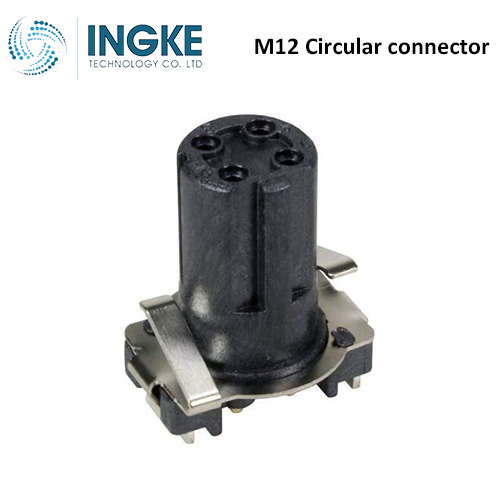 21033812404 M12 Circular connector Insert 4 Position Female Sockets D-Code Solder Surface Mount