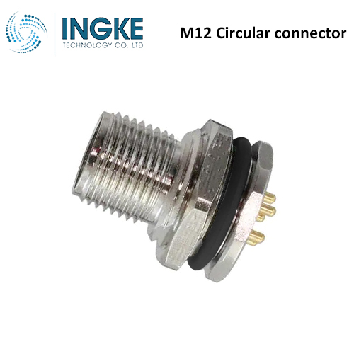 T4140L12051-000 M12 Circular Connector 5 (4 Power + PE) Position Plug L-Code IP67