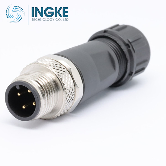 1456466 5 Position Circular Connector Plug Male Pins Screw Field Attachable-Installable