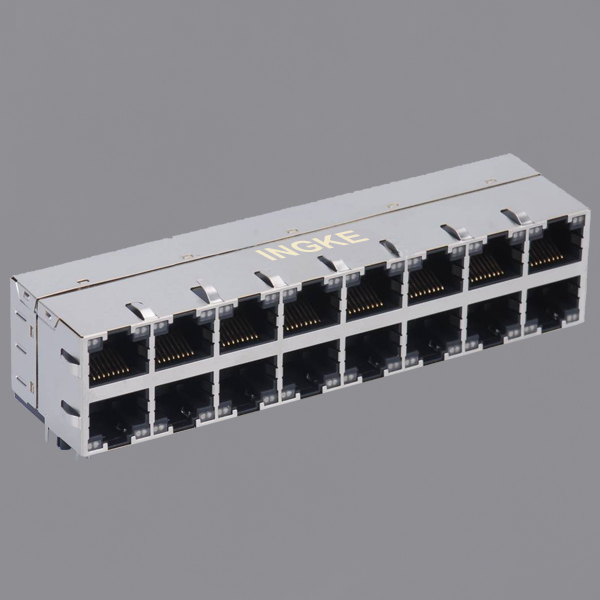 YKG-832819NL 2X8 1000Base-T RJ45 Modular Jack Gigabit Magnetic Ethernet