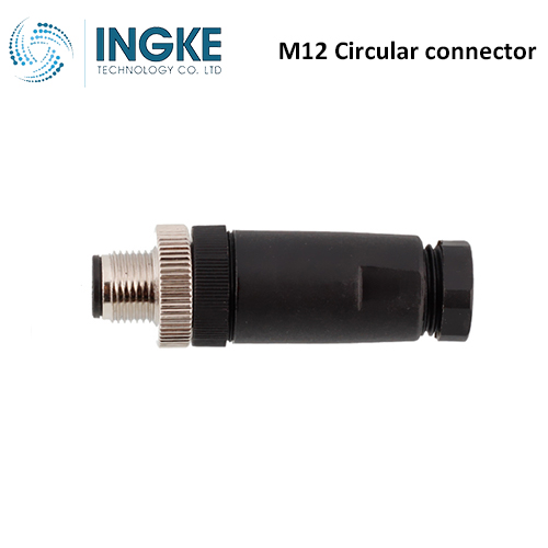 T4111002042-000 M12 Circular Connector Receptacle 4 Position Male Pins Screw Waterproof IP67 A-Code