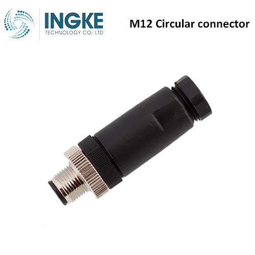T4111402042-000 M12 Circular Connector Receptacle 4 Position Male Pins Screw Waterproof IP67 B-Code