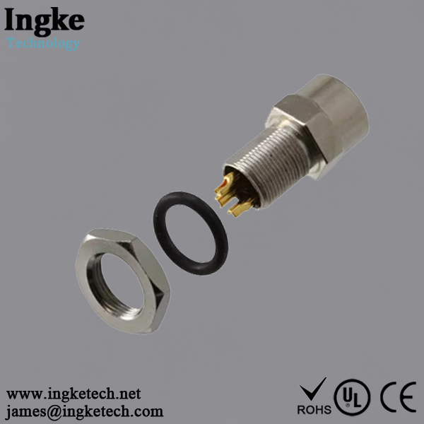 1838839-1 3 Position M8 Circular Connector Receptacle IP67 Female Socket Solder