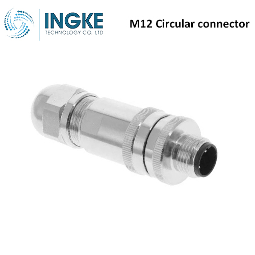 T4111412031-000 M12 Circular Connector Receptacle 3 Position Male Pins Screw Waterproof IP67 B-Code