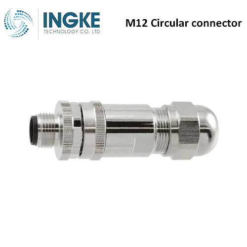 T4111511031-000 M12 Circular Connector Receptacle 3 Position Male Pins Screw Waterproof IP67 D-Code