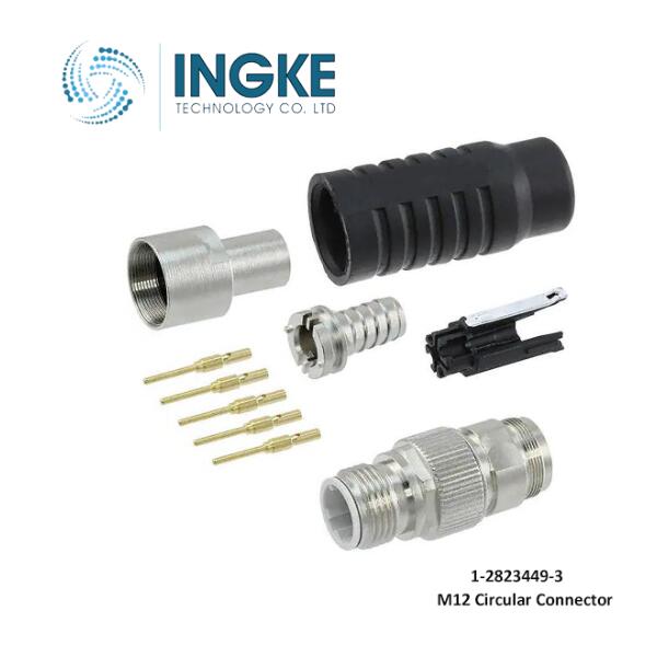 1-2823449-3 M12 Connector 5 Position Plug Male Pins Crimp