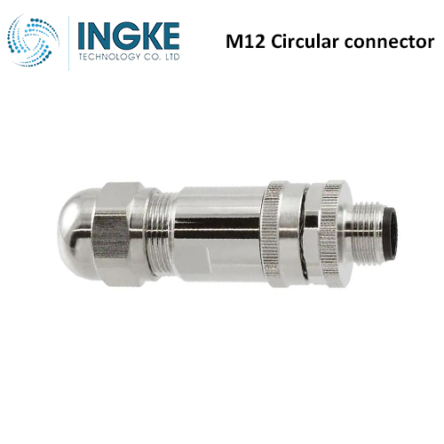 T4111512031-000 M12 Circular Connector Receptacle 3 Position Male Pins Screw Waterproof IP67 D-Code